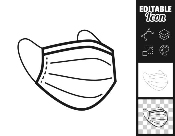 Face mask icon png stock illustrations royalty