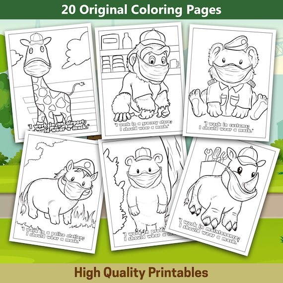 Best value printable baby animals wearing masks coloring pages help kids to understand and be fortable with the changes around them