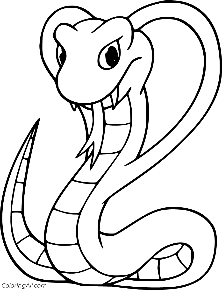 Free printable cobra coloring pages in vector format easy to print from any device and automaticalâ snake coloring pages baby dragons drawing coloring pages