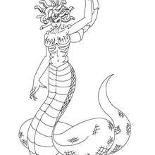 Echidna the half woman and half snake creature coloring pages