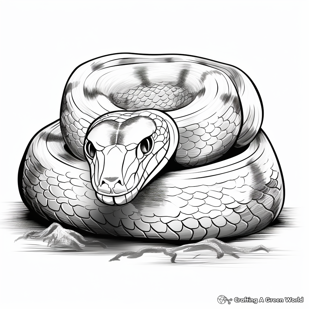 Realistic snake coloring pages