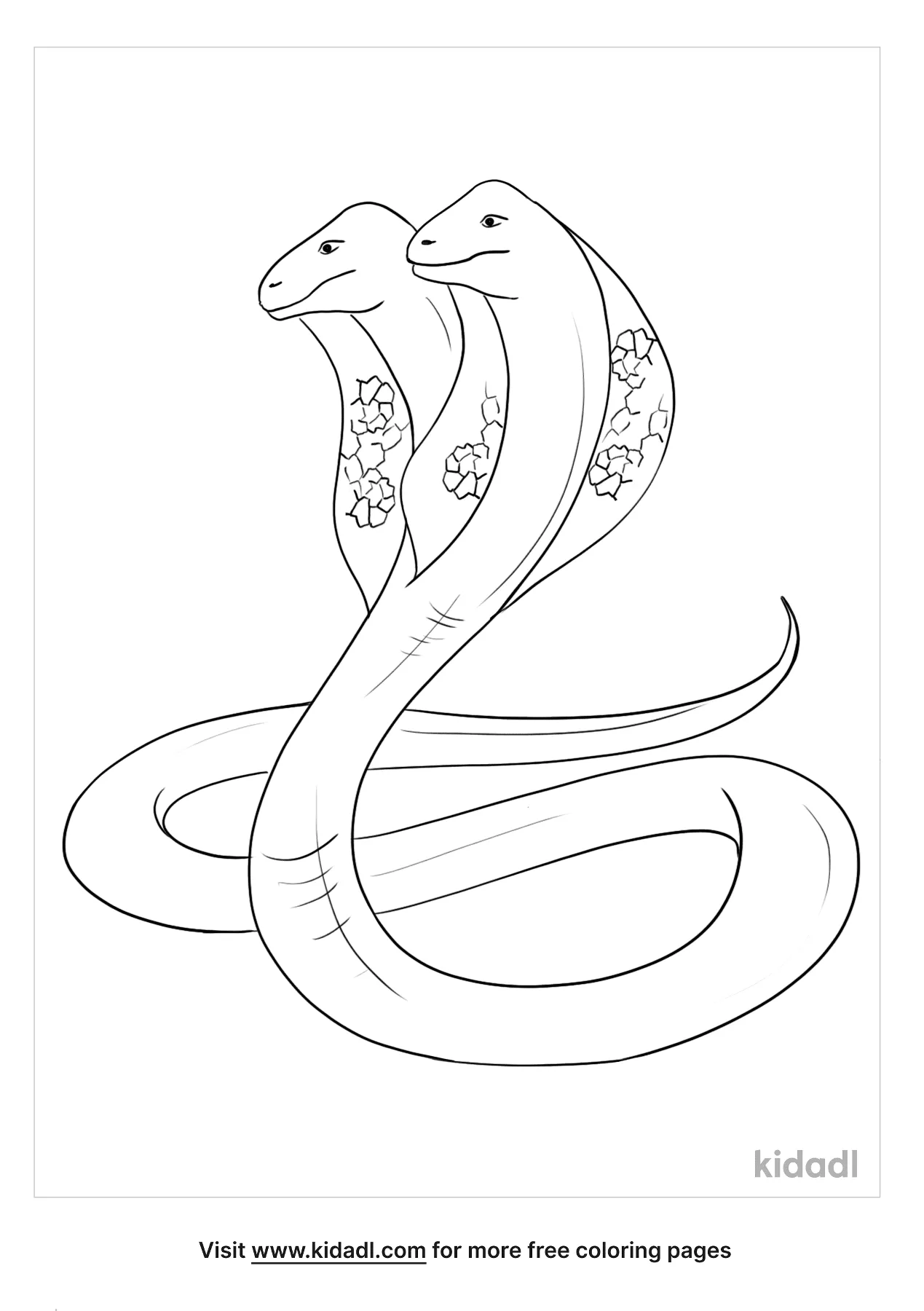 Free headed cobra coloring page coloring page printables