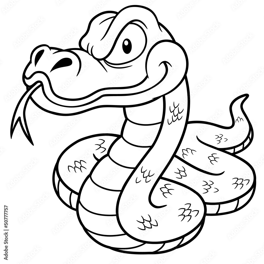 Vector illustration of cartoon snake