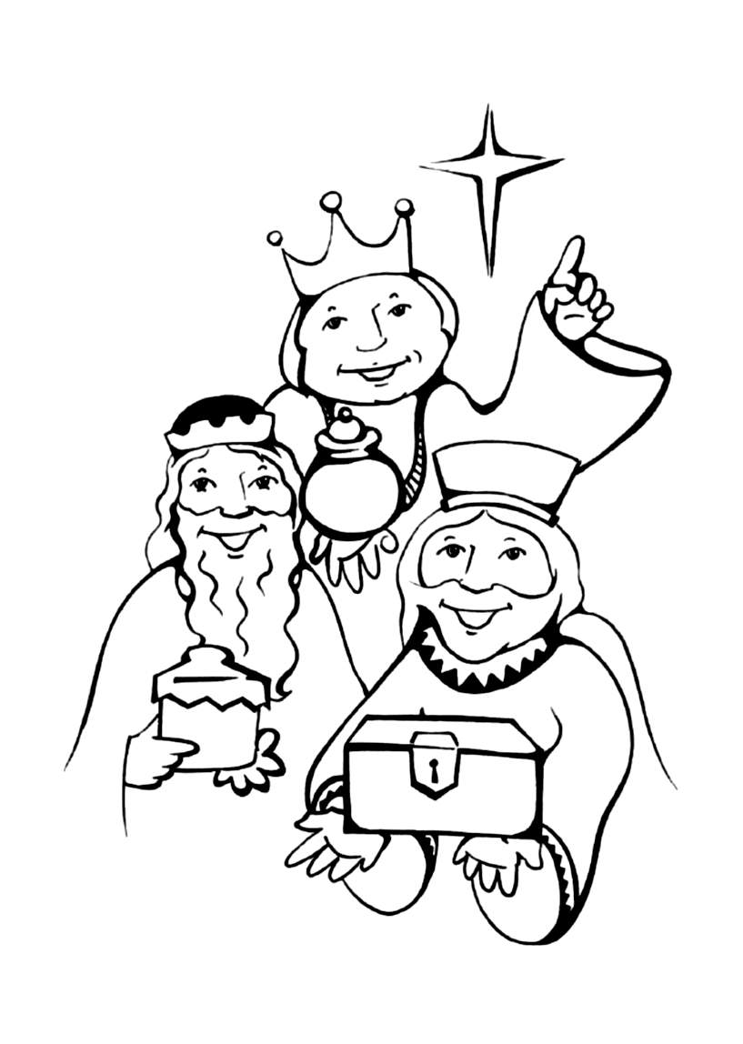 Image of three kings to print and color