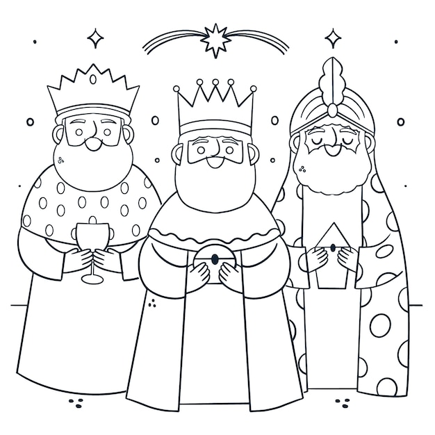 Three kings coloring pages images