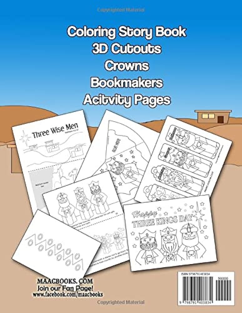 Three kings day activity and coloring story book books maac medinilla ms e a books