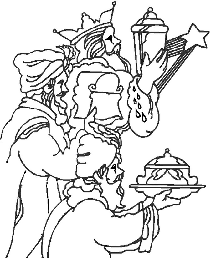 Art therapy coloring page wise men epiphany