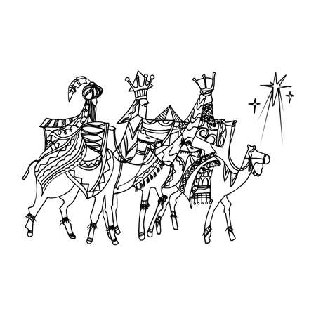 Three kings coloring pages stock vector illustration and royalty free three kings coloring pages clipart