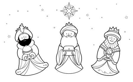 Three kings coloring pages stock photos and images