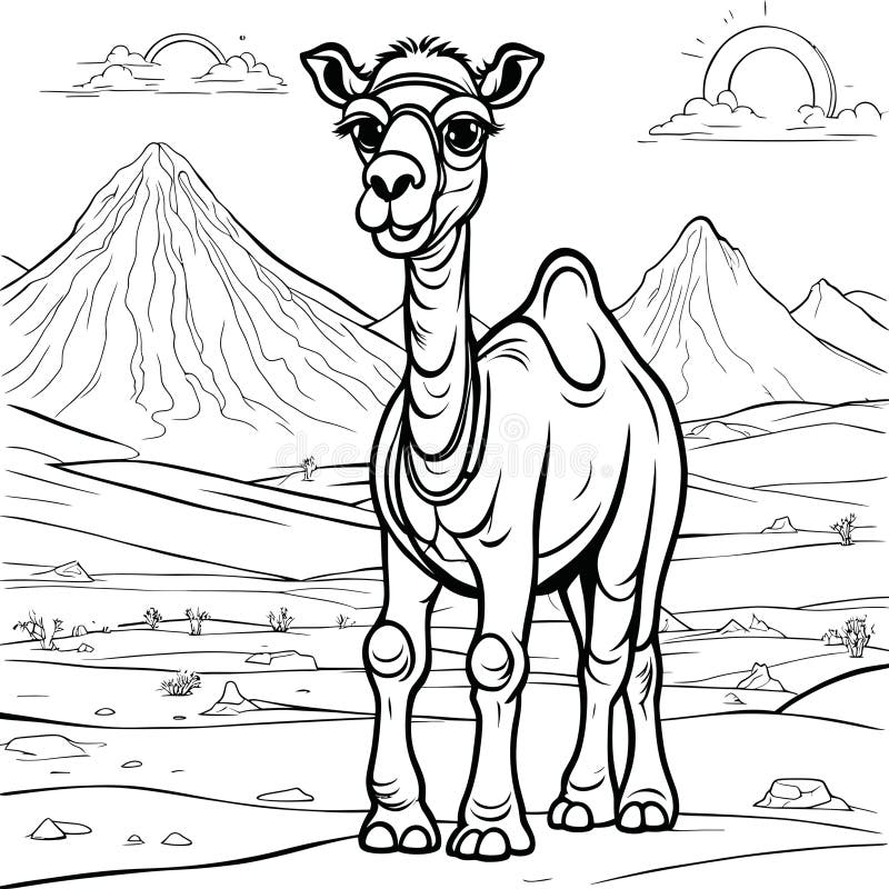 Camel coloring cartoon stock illustrations â camel coloring cartoon stock illustrations vectors clipart