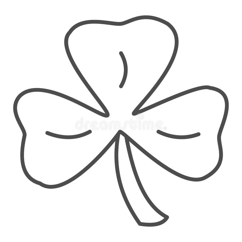 Three leaf clover thin line icon shamrock vector illustration isolated on white stock vector