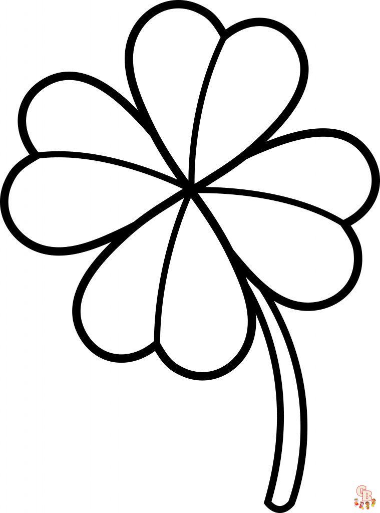 Four leaf clover coloring pages