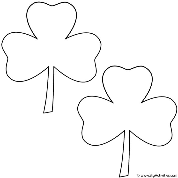 Coloring page three leaf clover clover leaf st patricks day crafts