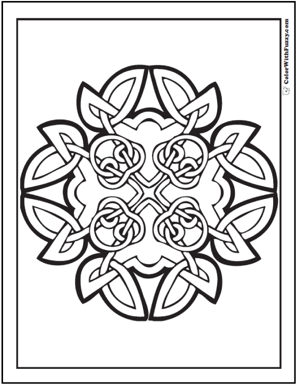 Celtic art design four three leaf clover knots