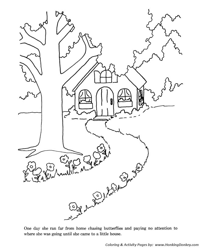 Goldilocks coloring pages goldilocks found house in the forest