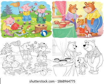 Goldilocks three bears stock photos and pictures