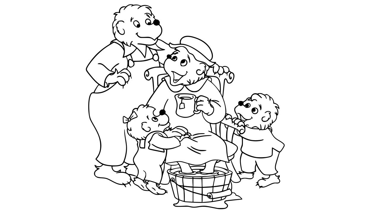 Berenstain family bears drawing pages for kids