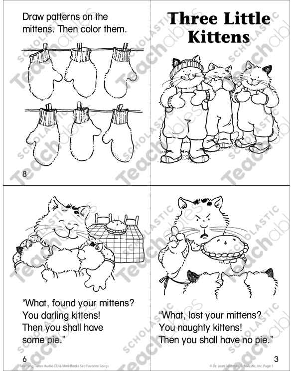 Three little kittens printable mini