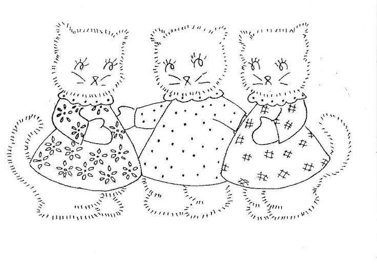 Three little kittens coloring page