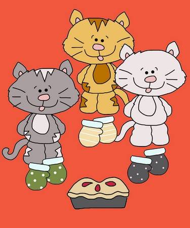 Three little kittens lost their mittens clip art