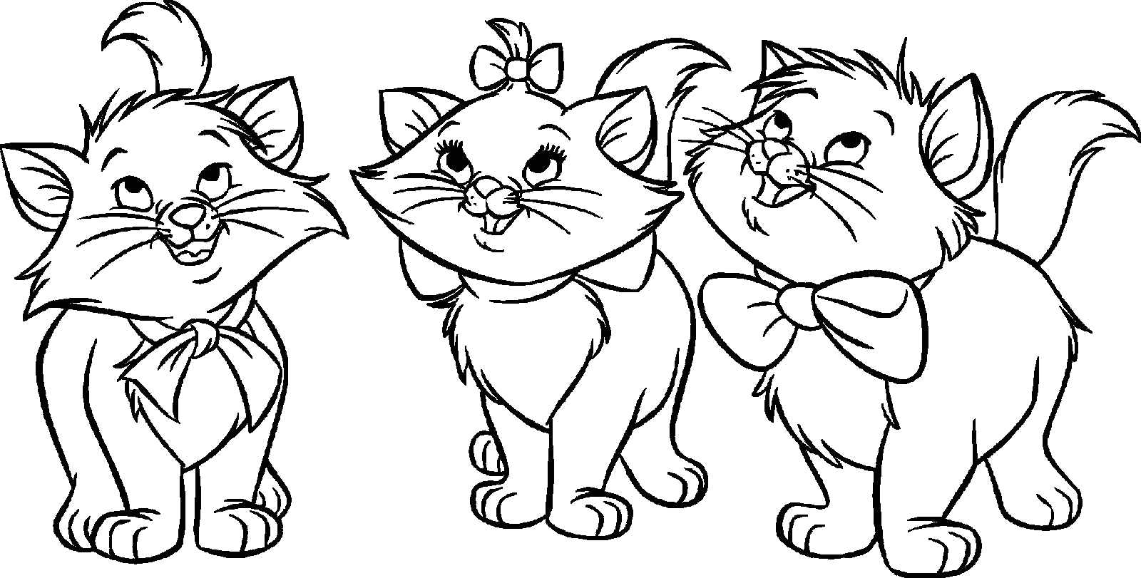 Three little kittens coloring page free printable coloring page