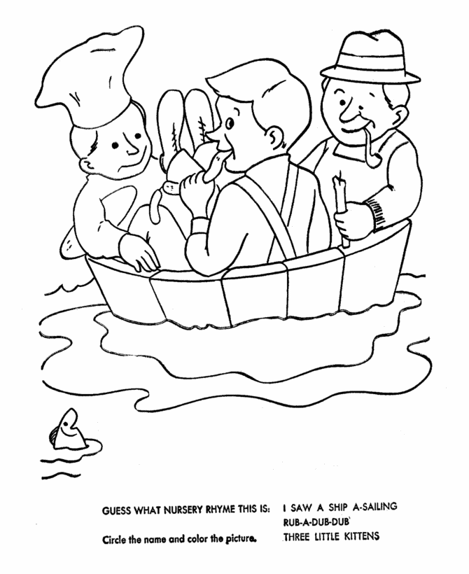 Nursery rhymes quiz coloring page sheets