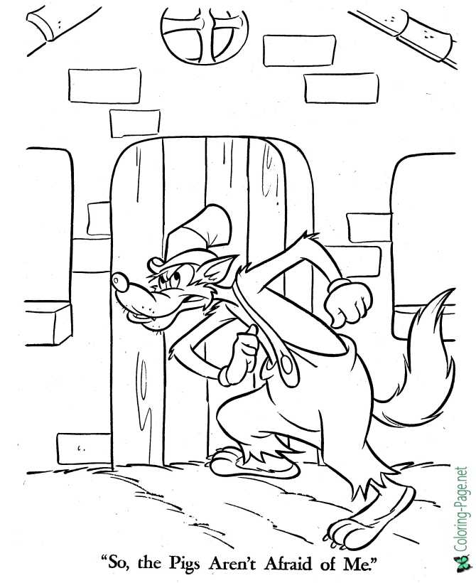 The three little pigs coloring pages