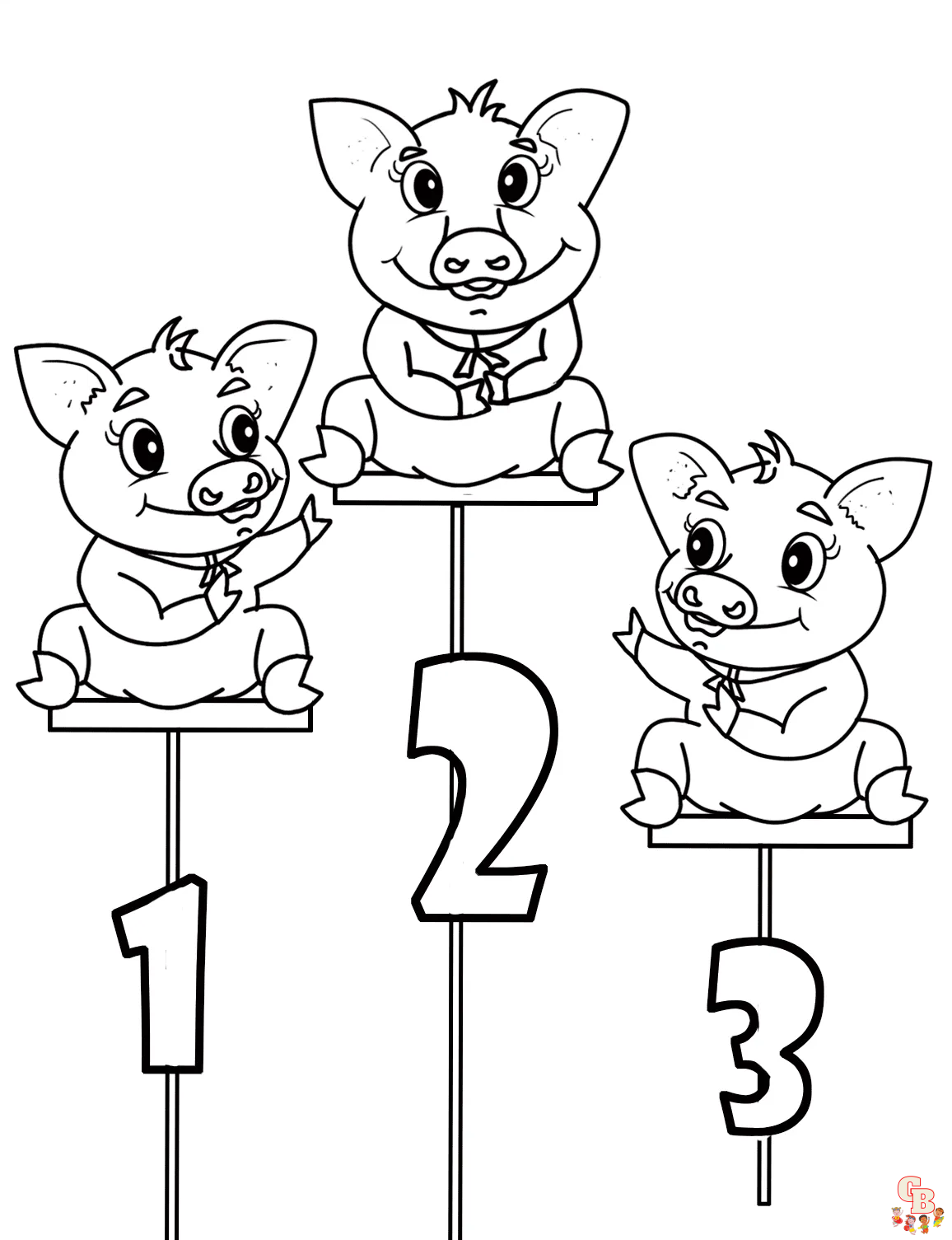 Get creative with three little pigs coloring pages
