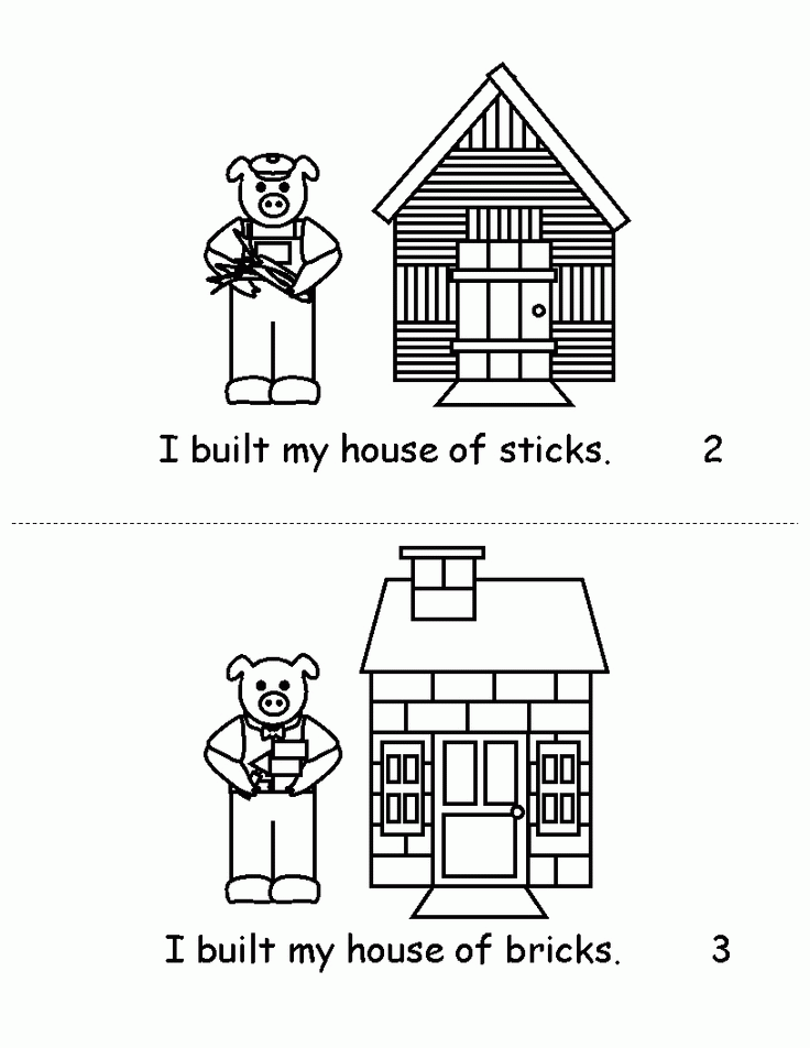 Three little pigs coloring pages