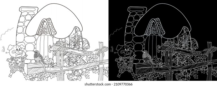 Fairy tale little pigs stock photos