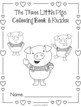 The three little pigs coloring worksheets reader by learners of the world