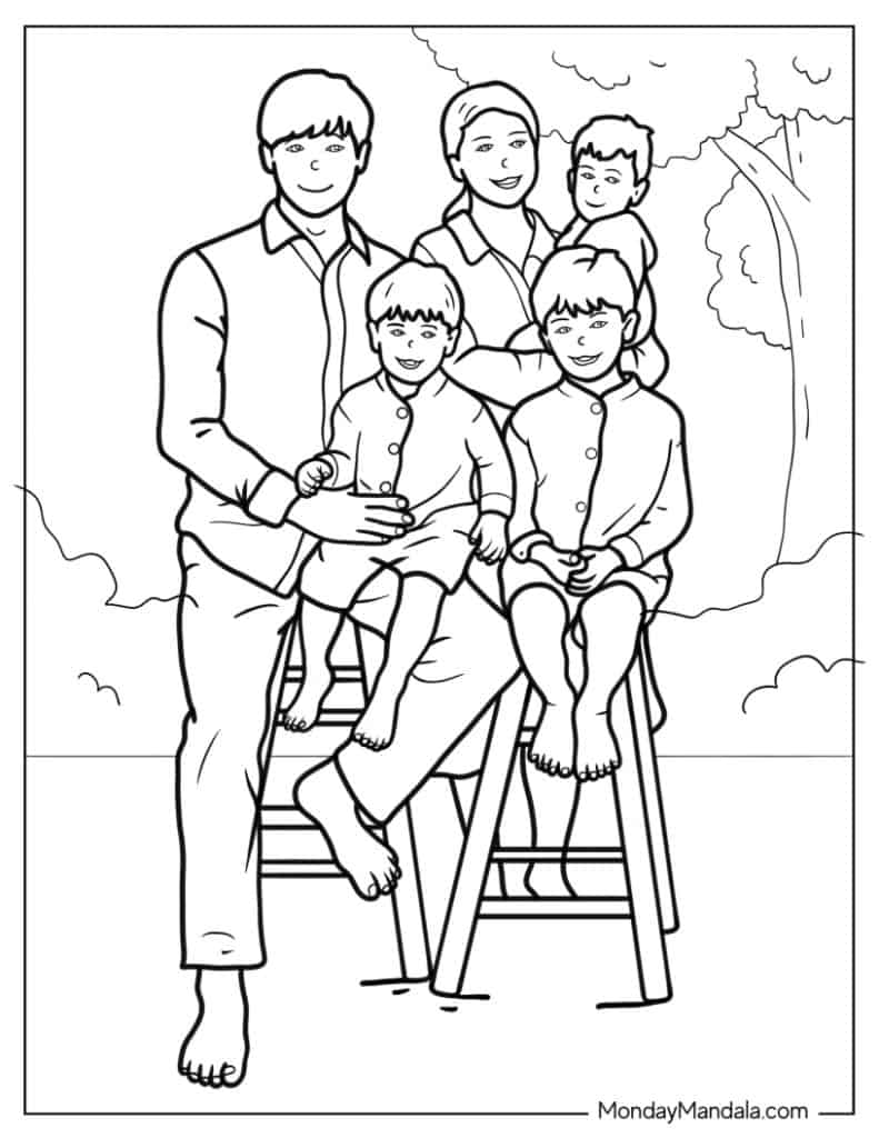 Family coloring pages free pdf printables