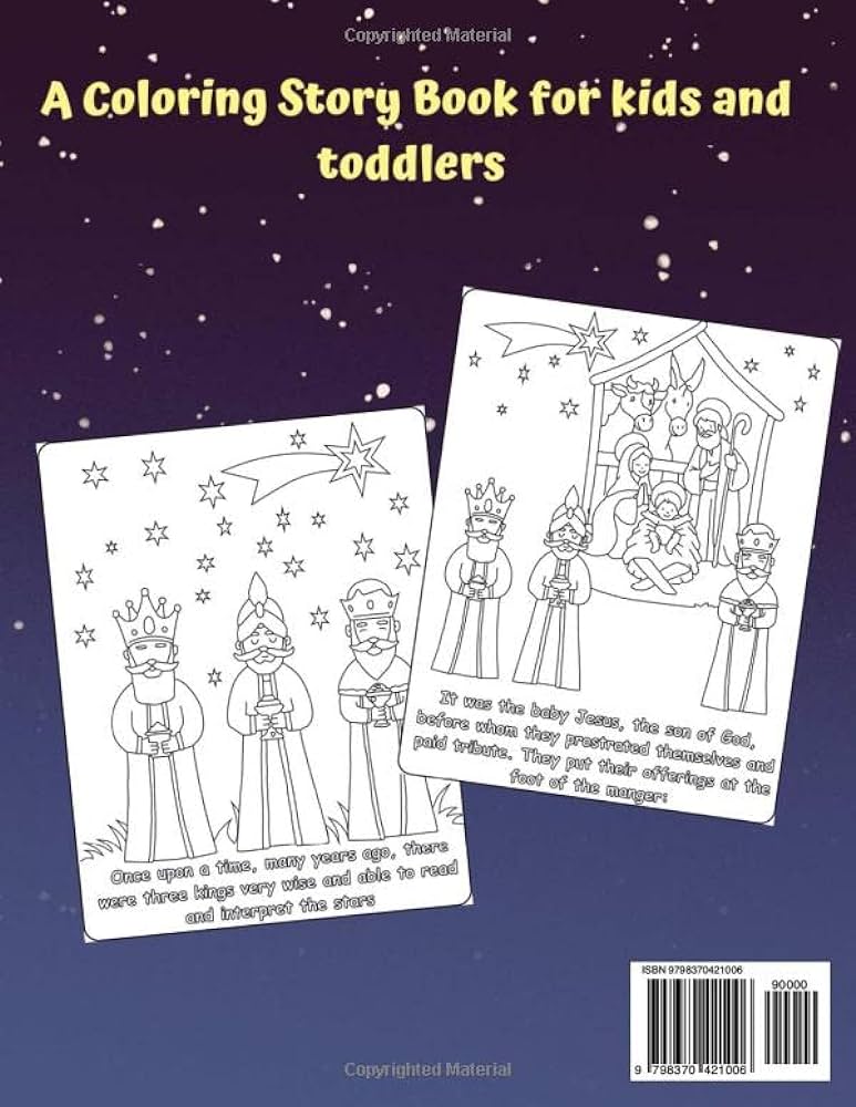 Three kings day coloring book an illustrated story for kids and toddlers cabrera gleysin books