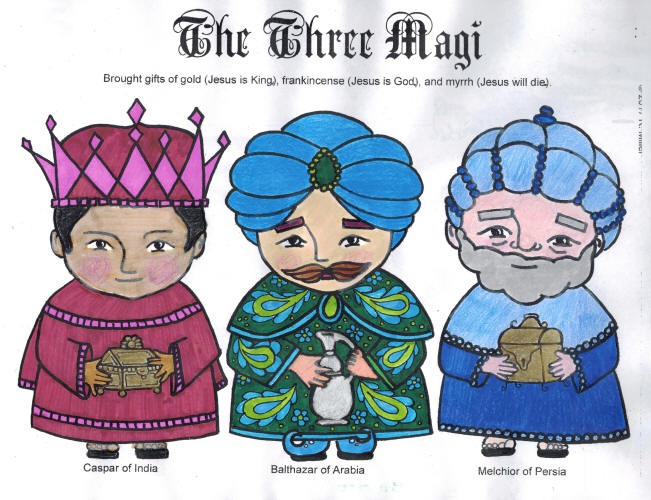 The three magi coloring page â immaculate heart coloring pages
