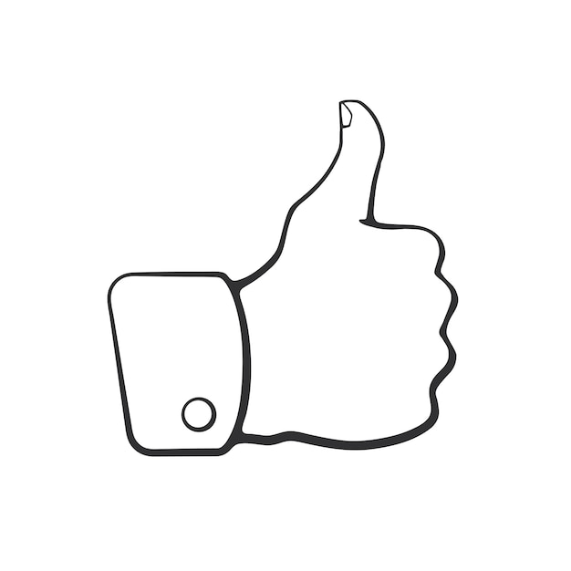 Premium vector vector illustration hand drawn doodle of thumb up symbol of like cartoon sketch