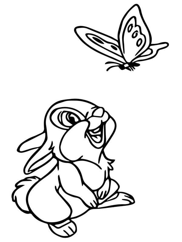 Thumper bambi coloring page
