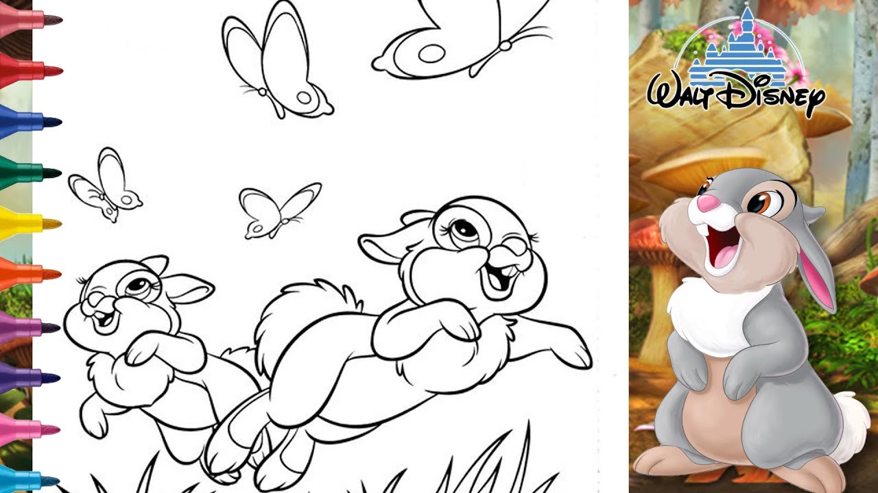 Disneys thuper and iss bunny coloring page coloring cute bunny thuper disney characters arkers