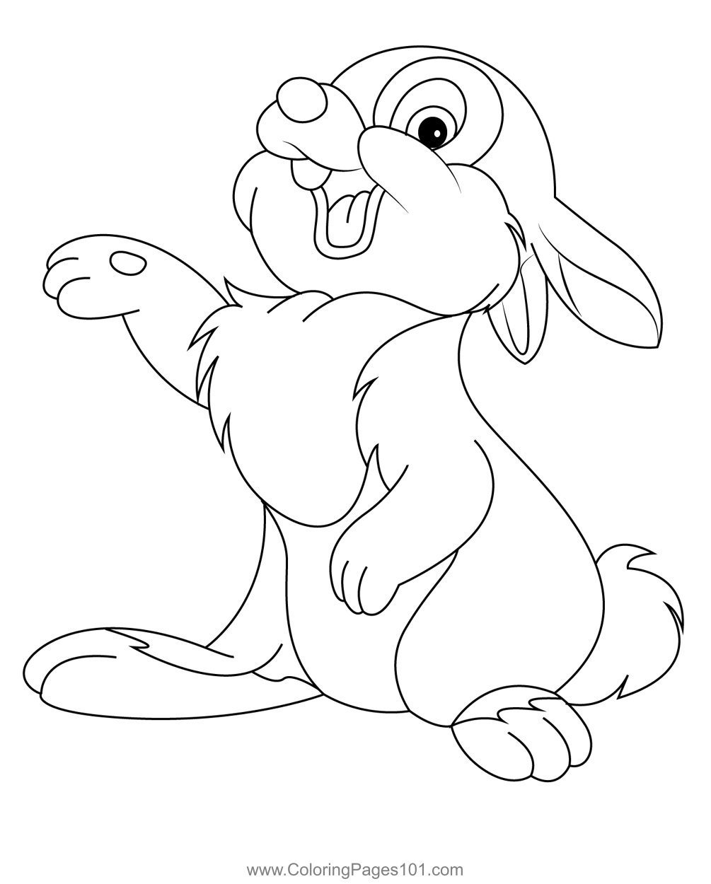 Happy thumper coloring page for kids