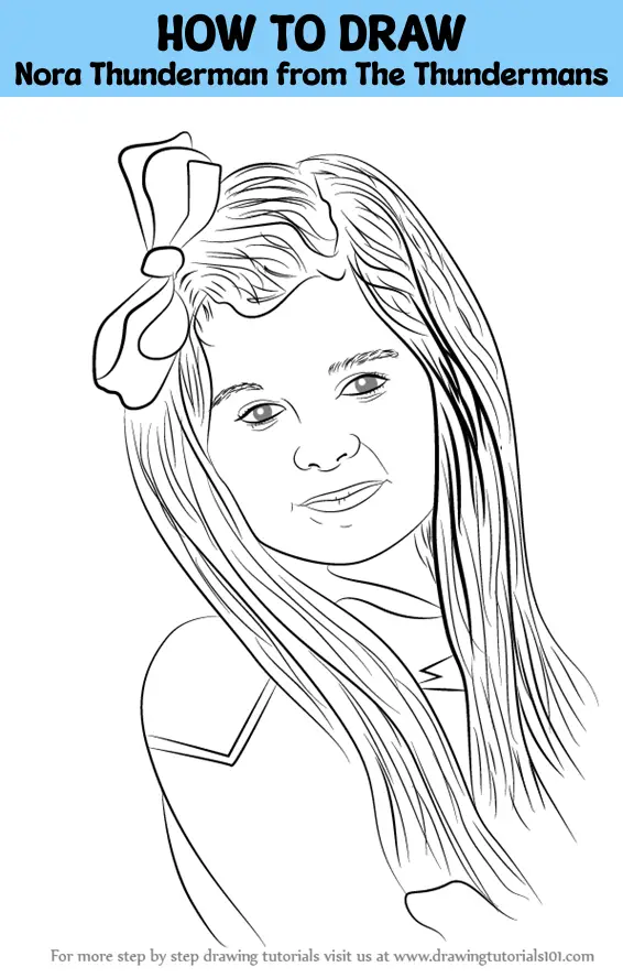 How to draw nora thunderman from the thundermans the thundermans step by step