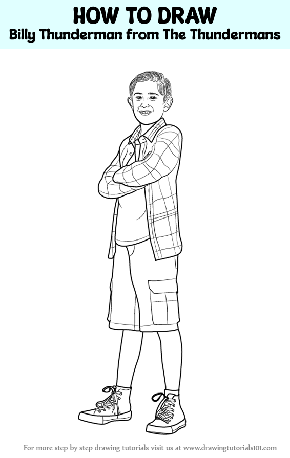 How to draw billy thunderman from the thundermans the thundermans step by step