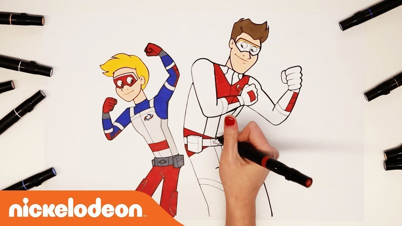 Coloring kid danger and captain manâï the adventures of kid danger nick