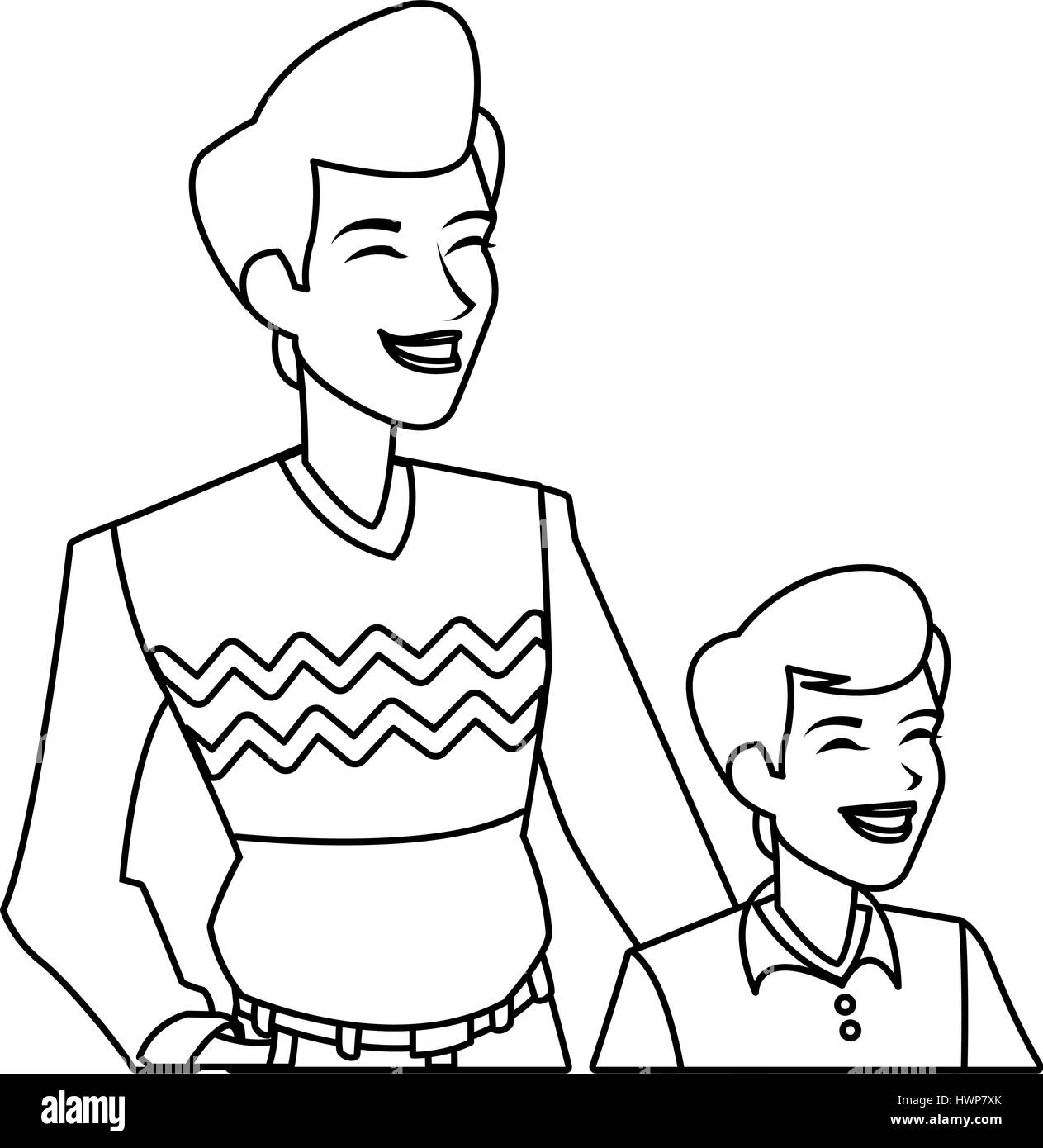 Parents kids icon family cute black and white stock photos images