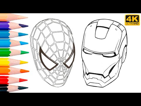 Spiderman and iron man coloring page