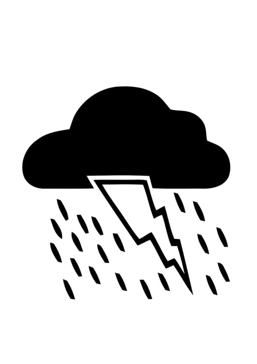 Coloring page a thunderstorm
