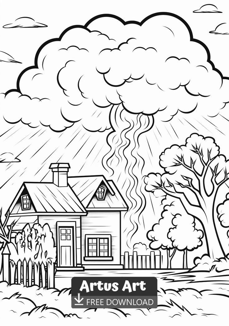 Thunderstorm coloring page in coloring pages color thunderstorms