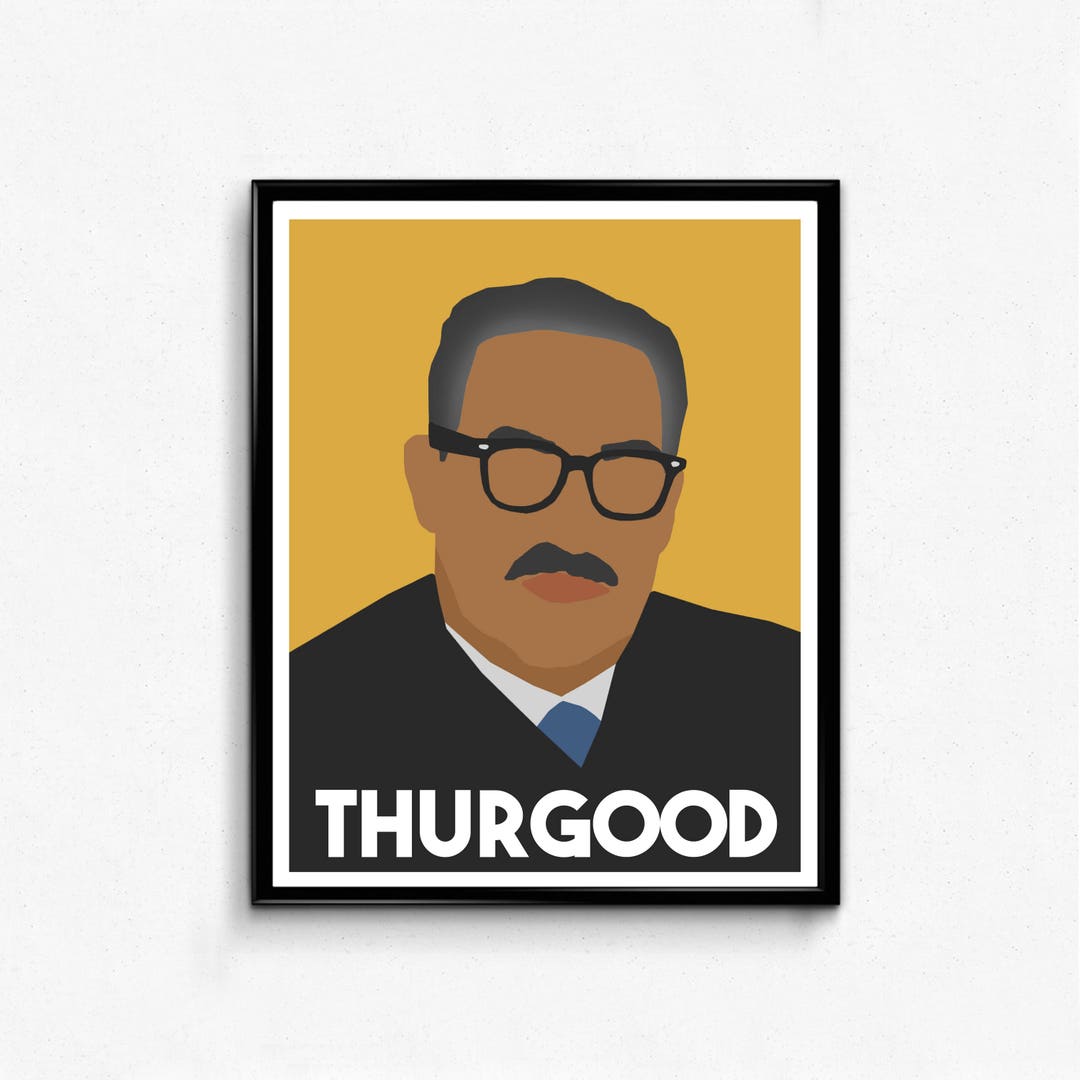 Thurgood marshall minimalist portrait icon art remarkable men