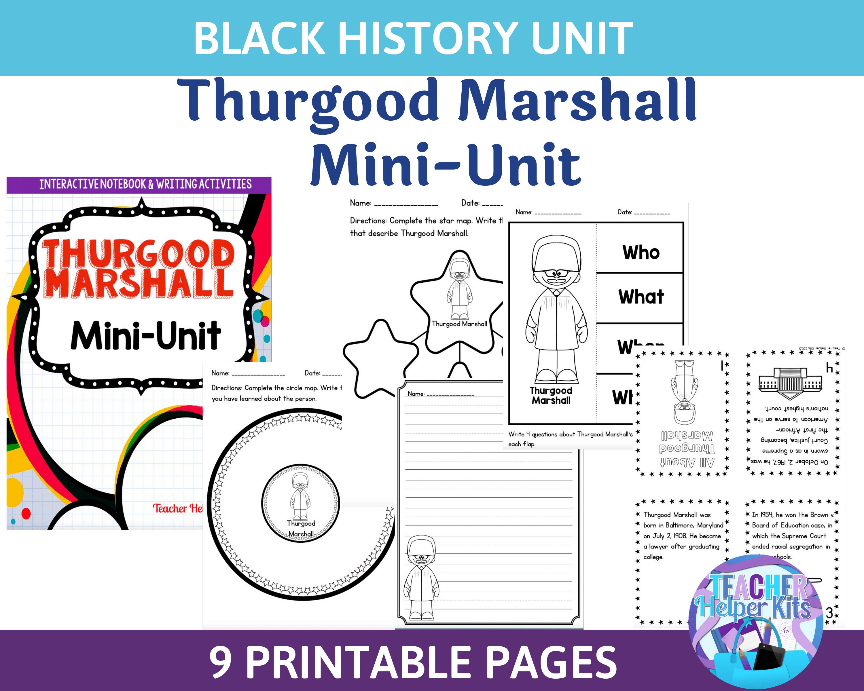 Thurgood marshall printables black history month worksheets black history month homeschool worksheets