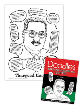 Thurgood marshall quotes black history figures printable coloring sheet pack
