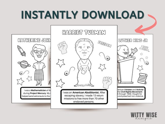 Black history coloring pages educational resources homeschool resources printable coloring pages instant download