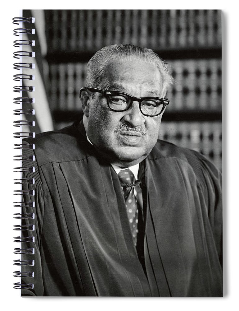 Official portraits of the us supreme court justice thurgood marshall spiral notebook by american history